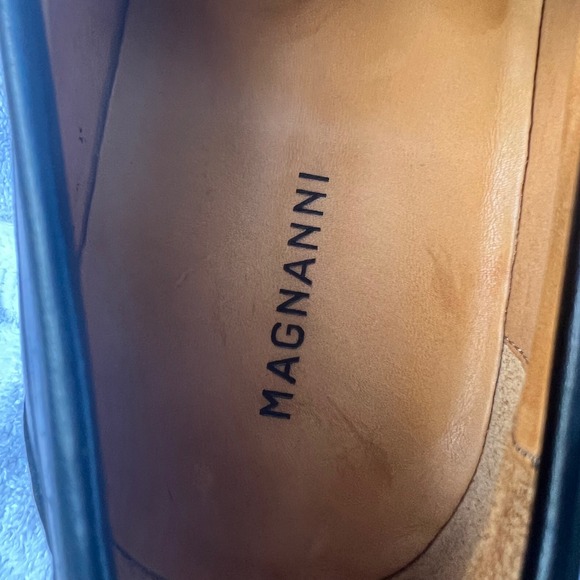 Magnanni Loafers Leather Buckle 9.5 Black Luxury Dress Shoes Spain 15061 main image 4